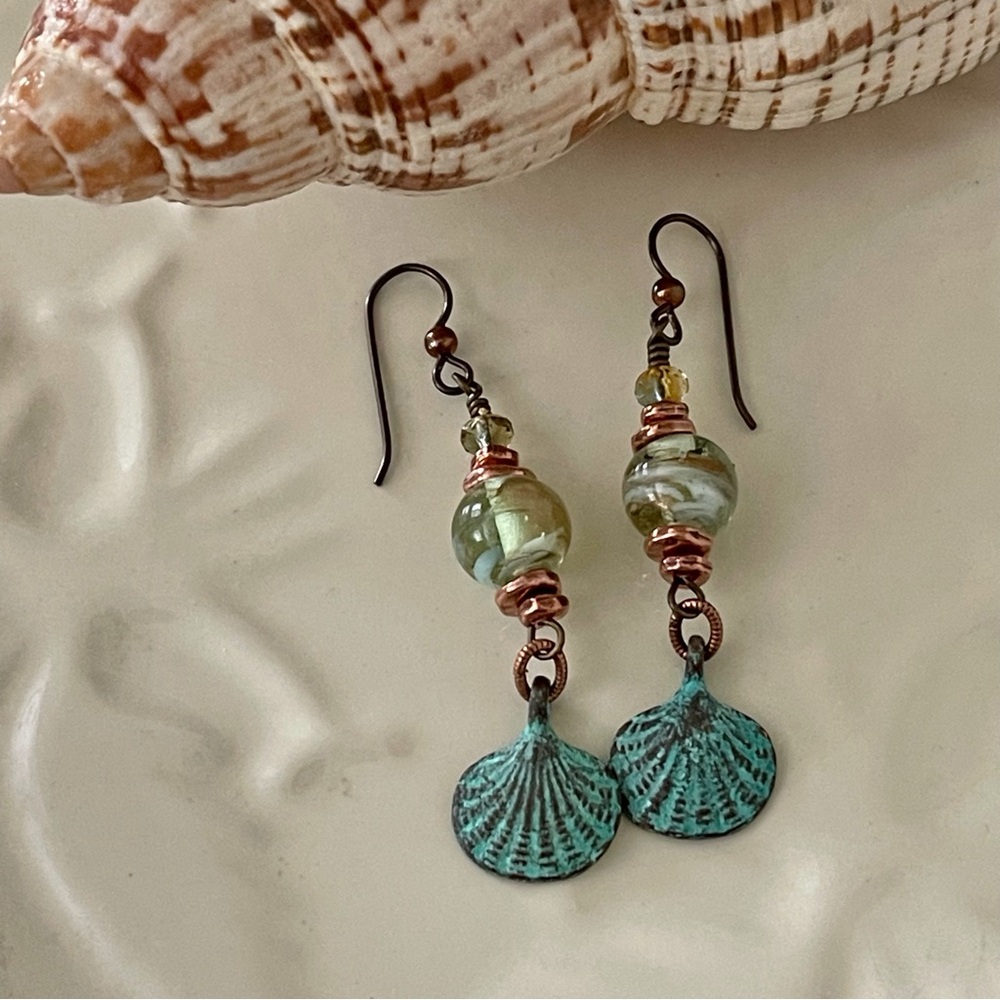ARTISAN Earrings - “The Seashore” Dangles - Picture 5 of 10